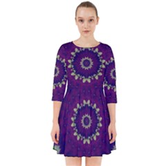 Mandala In Leaves,on Beautiful Leaves In Bohemian Style Smock Dress by pepitasart