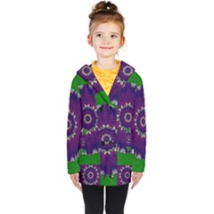 Mandala In Leaves,on Beautiful Leaves In Bohemian Style Kids  Double Breasted Button Coat by pepitasart