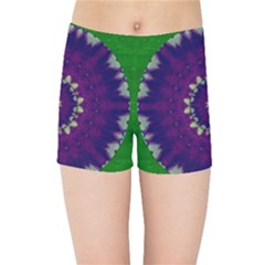 Mandala In Leaves,on Beautiful Leaves In Bohemian Style Kids  Sports Shorts by pepitasart