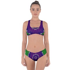 Mandala In Leaves,on Beautiful Leaves In Bohemian Style Criss Cross Bikini Set by pepitasart