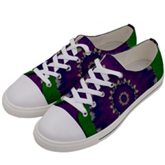 Mandala In Leaves,on Beautiful Leaves In Bohemian Style Women s Low Top Canvas Sneakers by pepitasart