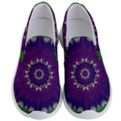 Mandala In Leaves,on Beautiful Leaves In Bohemian Style Men s Lightweight Slip Ons by pepitasart