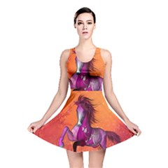 Wonderful Fantasy Horse In A Autumn Landscape Reversible Skater Dress by FantasyWorld7