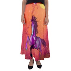 Wonderful Fantasy Horse In A Autumn Landscape Flared Maxi Skirt by FantasyWorld7