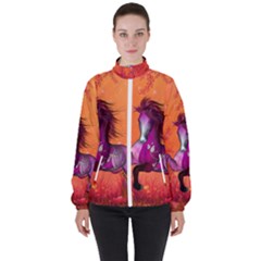 Wonderful Fantasy Horse In A Autumn Landscape Women s High Neck Windbreaker by FantasyWorld7