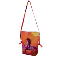 Wonderful Fantasy Horse In A Autumn Landscape Folding Shoulder Bag by FantasyWorld7