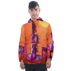 Wonderful Fantasy Horse In A Autumn Landscape Men s Front Pocket Pullover Windbreaker by FantasyWorld7