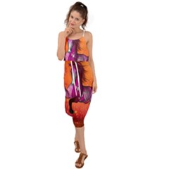 Wonderful Fantasy Horse In A Autumn Landscape Waist Tie Cover Up Chiffon Dress