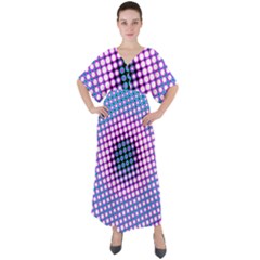 Spots 2223 V-neck Boho Style Maxi Dress