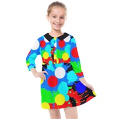 Spots 2222 Black Kids  Quarter Sleeve Shirt Dress by impacteesstreetwearsix