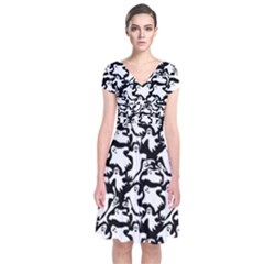 Ghosts Short Sleeve Front Wrap Dress