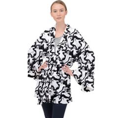 Ghosts Long Sleeve Velvet Kimono  by bloomingvinedesign