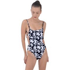 Ghosts Tie Strap One Piece Swimsuit