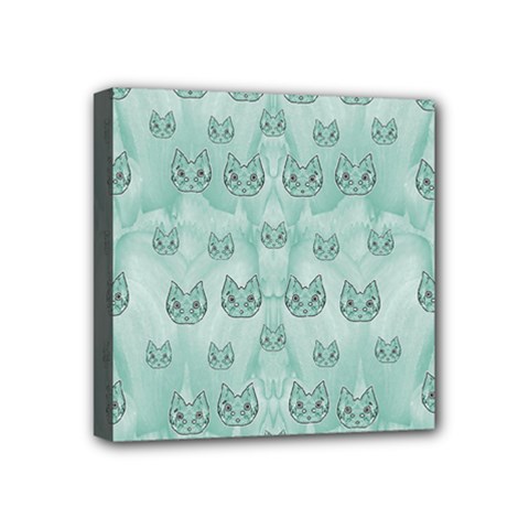 Sweet Kittens And Cats Decorative Mini Canvas 4  X 4  (stretched) by pepitasart