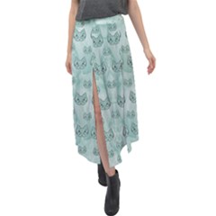 Sweet Kittens And Cats Decorative Velour Split Maxi Skirt