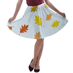 Every Leaf A-line Skater Skirt by WensdaiAmbrose