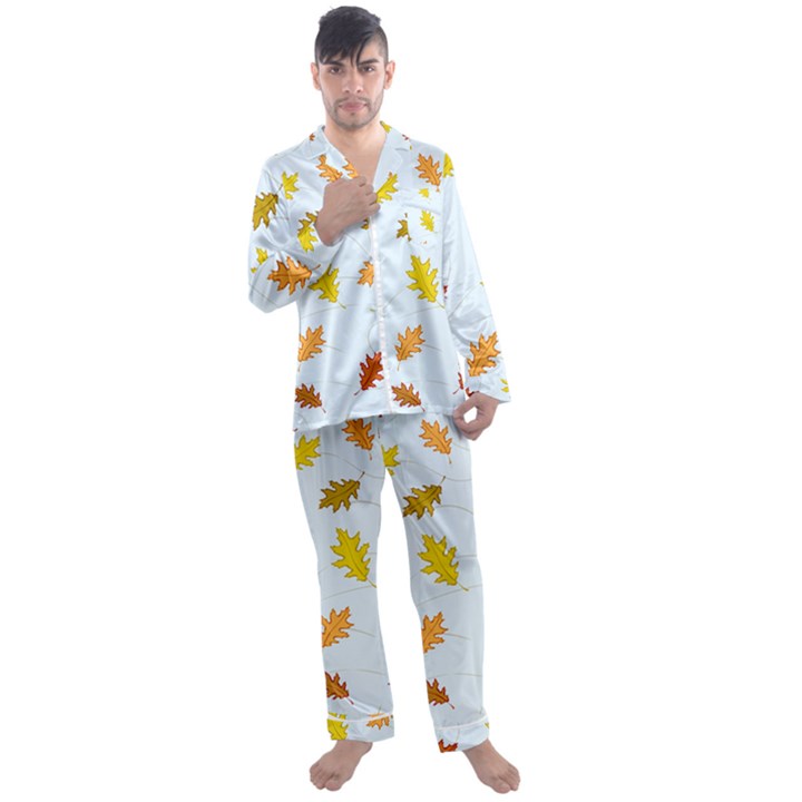 Every Leaf Men s Satin Pajamas Long Pants Set