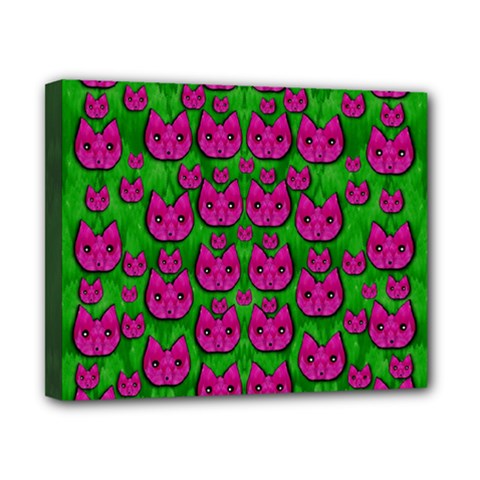 Sweet Flower Cats  In Nature Style Canvas 10  X 8  (stretched) by pepitasart