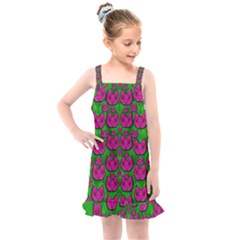 Sweet Flower Cats  In Nature Style Kids  Overall Dress by pepitasart