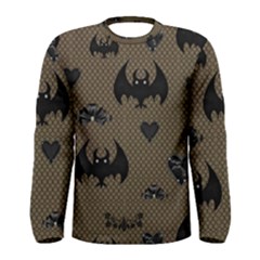 Cute Bat With Hearts Men s Long Sleeve Tee by FantasyWorld7