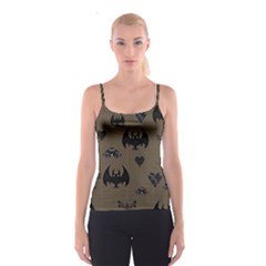 Cute Bat With Hearts Spaghetti Strap Top by FantasyWorld7