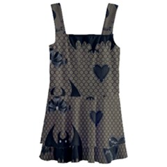 Cute Bat With Hearts Kids  Layered Skirt Swimsuit by FantasyWorld7