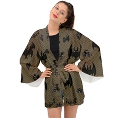 Cute Bat With Hearts Long Sleeve Kimono