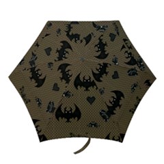 Cute Bat With Hearts Mini Folding Umbrellas by FantasyWorld7