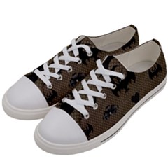 Cute Bat With Hearts Women s Low Top Canvas Sneakers by FantasyWorld7