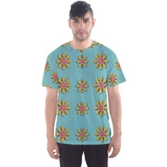 Fantasy Fauna Floral In Sweet Green Men s Sports Mesh Tee