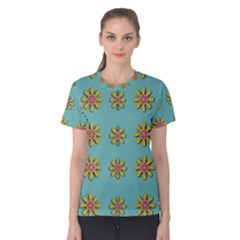 Fantasy Fauna Floral In Sweet Green Women s Cotton Tee