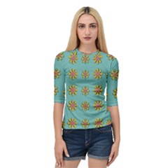 Fantasy Fauna Floral In Sweet Green Quarter Sleeve Raglan Tee