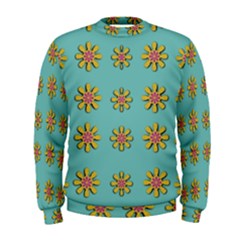 Fantasy Fauna Floral In Sweet Green Men s Sweatshirt