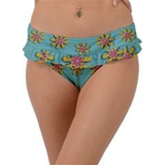 Fantasy Fauna Floral In Sweet Green Frill Bikini Bottom