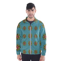 Fantasy Fauna Floral In Sweet Green Men s Windbreaker