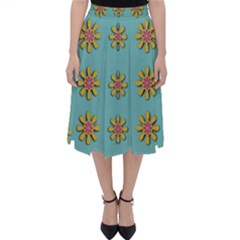 Fantasy Fauna Floral In Sweet Green Classic Midi Skirt