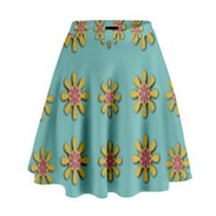 Fantasy Fauna Floral In Sweet Green High Waist Skirt