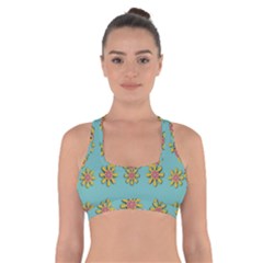 Fantasy Fauna Floral In Sweet Green Cross Back Sports Bra by pepitasart