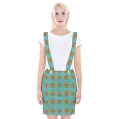 Fantasy Fauna Floral In Sweet Green Braces Suspender Skirt