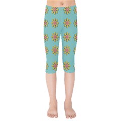 Fantasy Fauna Floral In Sweet Green Kids  Capri Leggings 