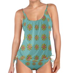 Fantasy Fauna Floral In Sweet Green Tankini Set