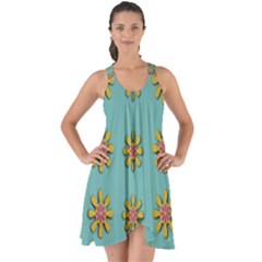 Fantasy Fauna Floral In Sweet Green Show Some Back Chiffon Dress