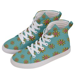 Fantasy Fauna Floral In Sweet Green Women s Hi-top Skate Sneakers by pepitasart