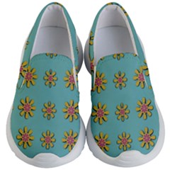 Fantasy Fauna Floral In Sweet Green Kids  Lightweight Slip Ons by pepitasart