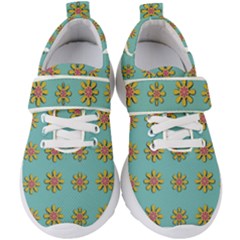 Fantasy Fauna Floral In Sweet Green Kids  Velcro Strap Shoes by pepitasart