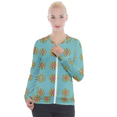 Fantasy Fauna Floral In Sweet Green Casual Zip Up Jacket