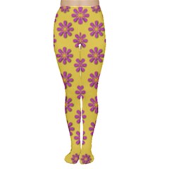 Fantasy Fauna Floral In Sweet Yellow Tights by pepitasart