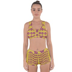 Fantasy Fauna Floral In Sweet Yellow Racerback Boyleg Bikini Set by pepitasart