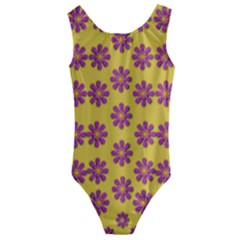 Fantasy Fauna Floral In Sweet Yellow Kids  Cut-out Back One Piece Swimsuit by pepitasart