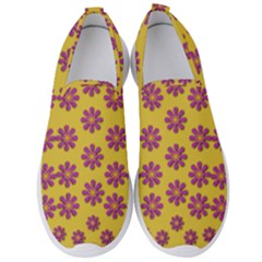 Fantasy Fauna Floral In Sweet Yellow Men s Slip On Sneakers by pepitasart